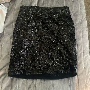 Black sparkle pencil skirt